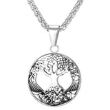 gold plated pendant with 316L stainless steel wheat chain women men statement necklace tree of life jewelry