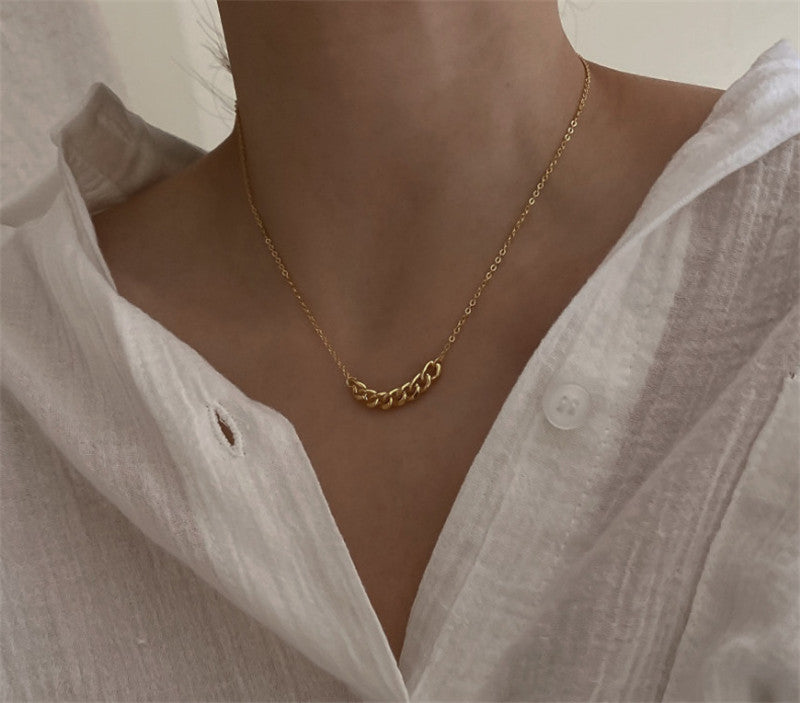 Wild Niche Temperament Simple Metal Chain Neck Chain Clavicle Chain