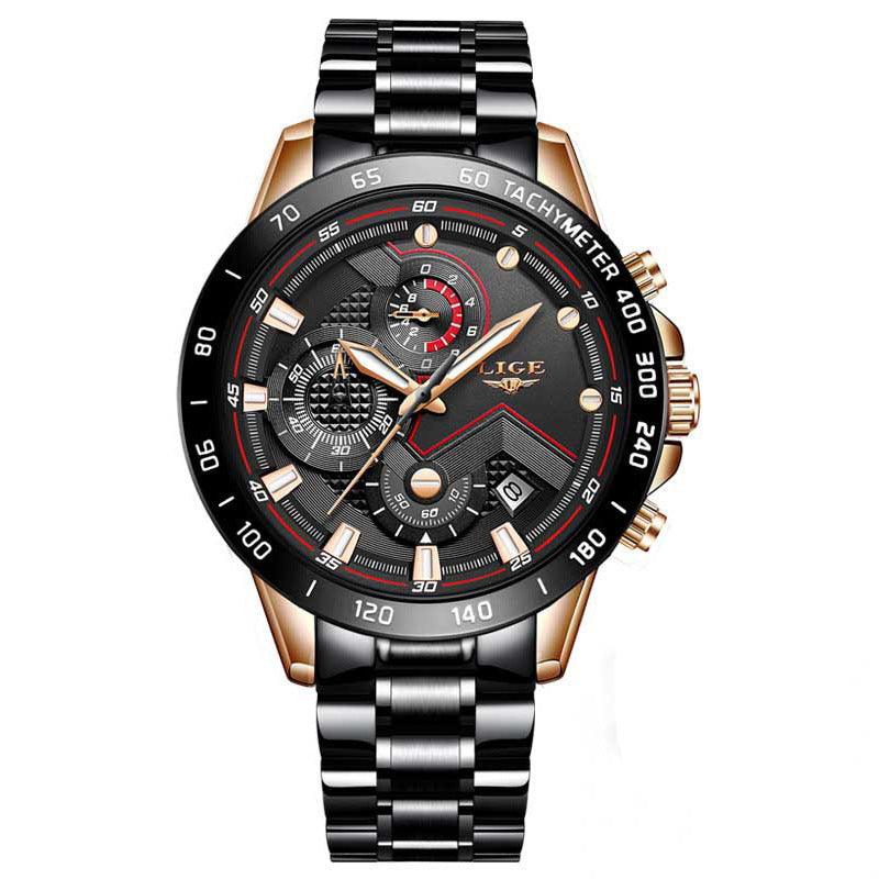 Fashionable Multifunctional Stainless Steel Band Business Watch