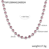 Titanium Steel Zircon Mixed Color Bracelet Vacuum Electroplating Non-fading Necklace