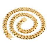 Hot Stainless Steel Link Gold Miami Cuban Border Chain Men Women Jewelry Necklace Or Gift Bracelet Xams