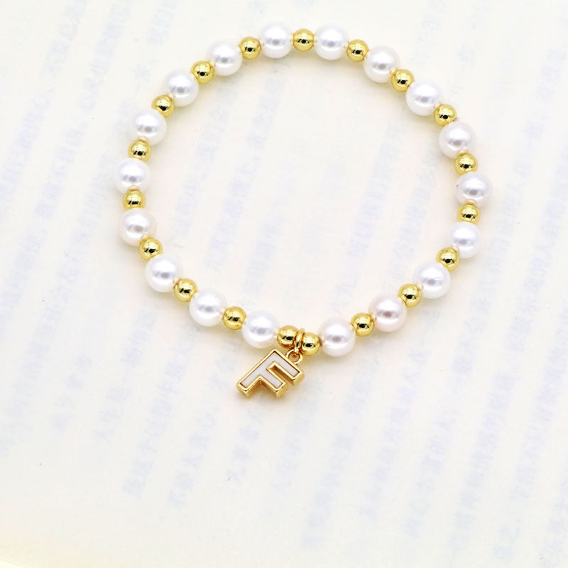 Shell 26 English Letters Pendant Bracelet