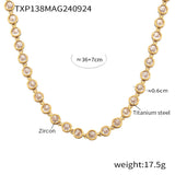 Titanium Steel Zircon Mixed Color Bracelet Vacuum Electroplating Non-fading Necklace