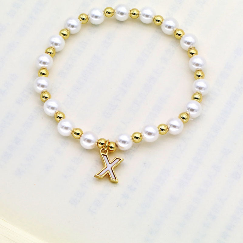 Shell 26 English Letters Pendant Bracelet