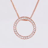 Round Zircon Pendant Couple Necklace Niche