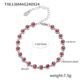 Titanium Steel Zircon Mixed Color Bracelet Vacuum Electroplating Non-fading Necklace