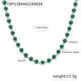 Titanium Steel Zircon Mixed Color Bracelet Vacuum Electroplating Non-fading Necklace