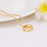 Round Zircon Pendant Couple Necklace Niche