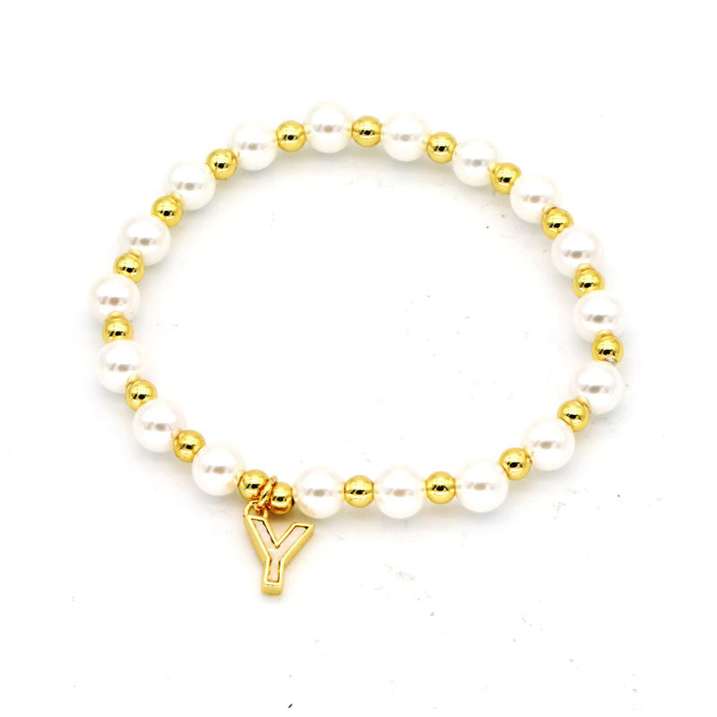 Shell 26 English Letters Pendant Bracelet