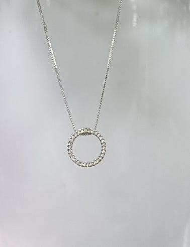 Round Zircon Pendant Couple Necklace Niche