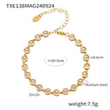 Titanium Steel Zircon Mixed Color Bracelet Vacuum Electroplating Non-fading Necklace