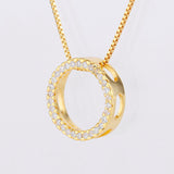 Round Zircon Pendant Couple Necklace Niche