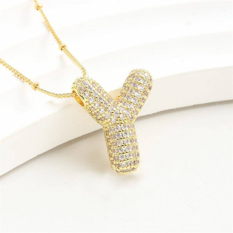 Letter Pendant European And American Bubble Graceful And Fashionable 26 English Letter Necklace