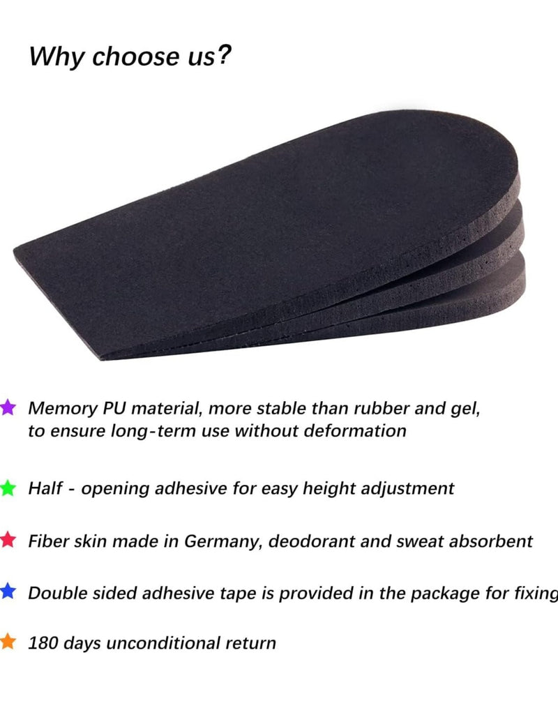 Adjustable Heel Lifts for Shoes, 1/4'' Height Increase Insoles